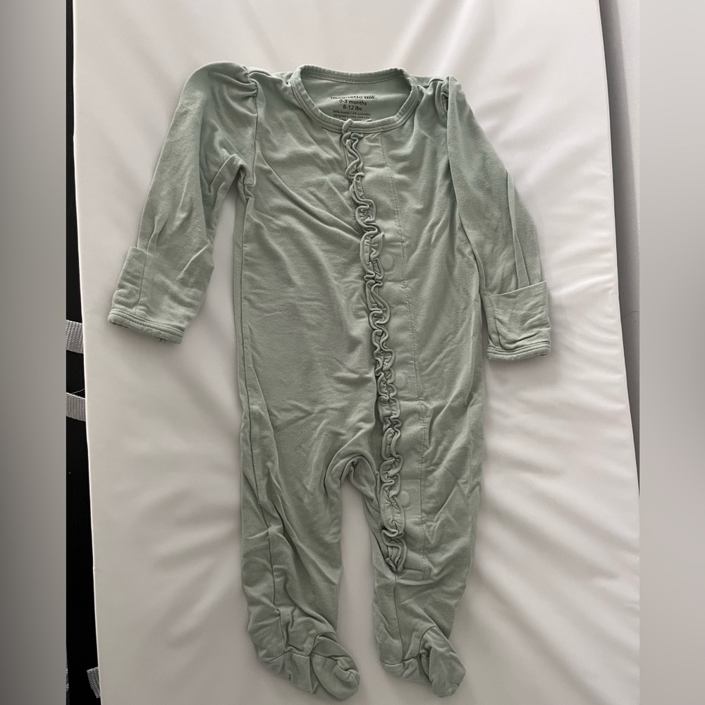 Magnetic Me Modal Green Ruffle Footie